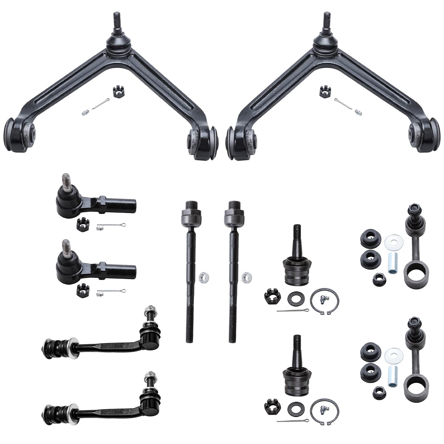 Detroit Axle - 12pc Front End Suspension Kit for 2007-2009 Chrysler Aspen
