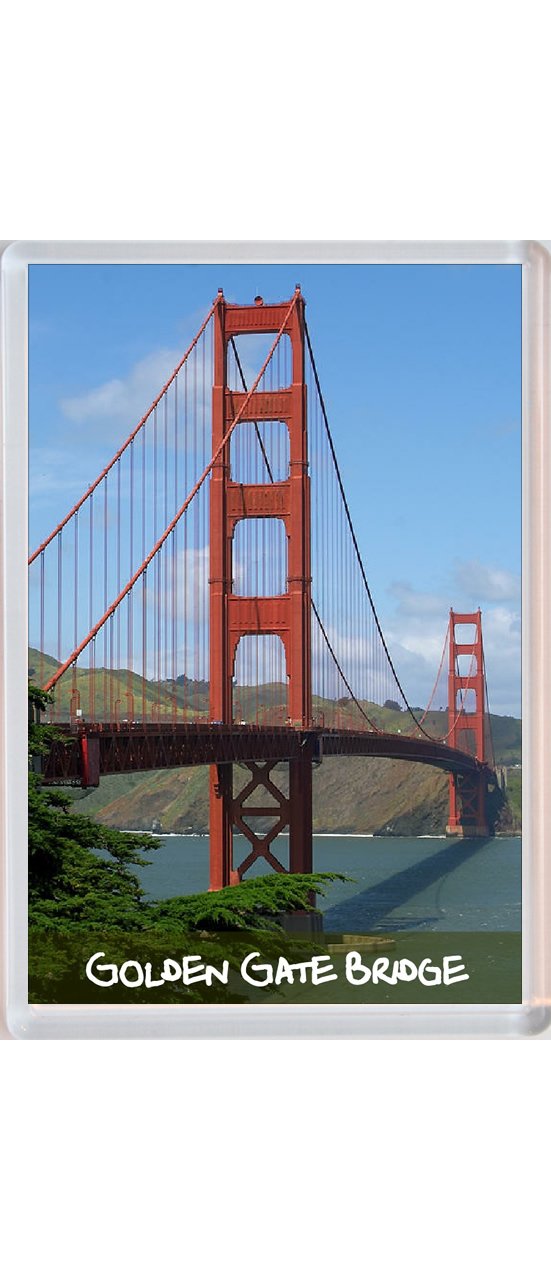 Baked Bean Store Multicolor Golden Gate Bridge - San Francisco - Usa - Jumbo Fridge Magnet