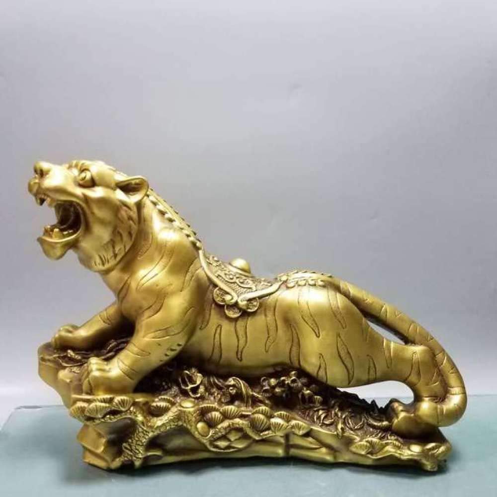Lucky Tiger Decoration Pure Copper Big Fortune Tiger Zodiac Tiger Tiger Shangshan Tiger Office Living Room Home Decorations
