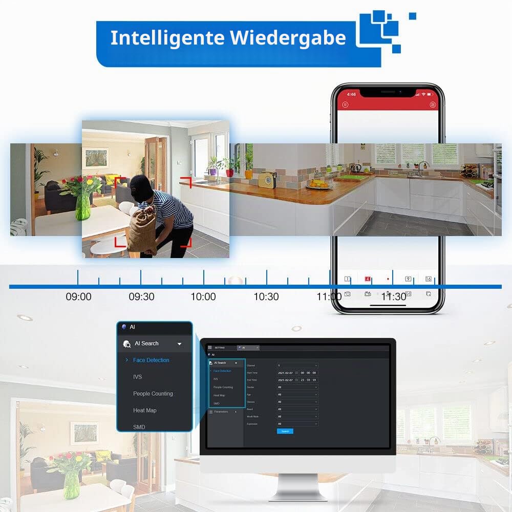 HIKV DS-7608NXI-K2/8P 8-Kanal PoE 4K ACU-Sense H.265+ NVR, Menschen- und Fahrzeugerkennung, Gesichtserkennung, Plug&Play kompatibel mit Hikvision IP-Kamera, aktualisierbare Firmware, englische Version
