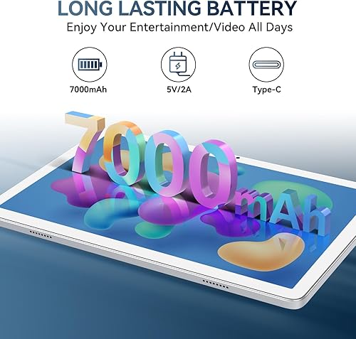 Miniatura 5 de Tablet 2024 Tablet Android de 10 pulgadas, tableta WiFi 5G Octa-Core con teclado, 128 GB + 4 GB + 1 TB de almacenamiento expandible, tableta de
