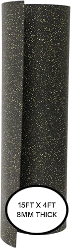 HulkFit 8mm Rubber Flooring Powerlifting Gym Mat Yoga Mat for Home Gym Light Commercial Gym Exercise Equipment Mats Protection - Black with 10%