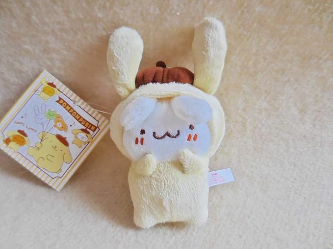 紙タグ付 17年 ポムポムプリン 仲間 パウダー ウサギ マスコット なりきり ぬいぐるみ サンリオ ぬいぐるみ おもちゃ