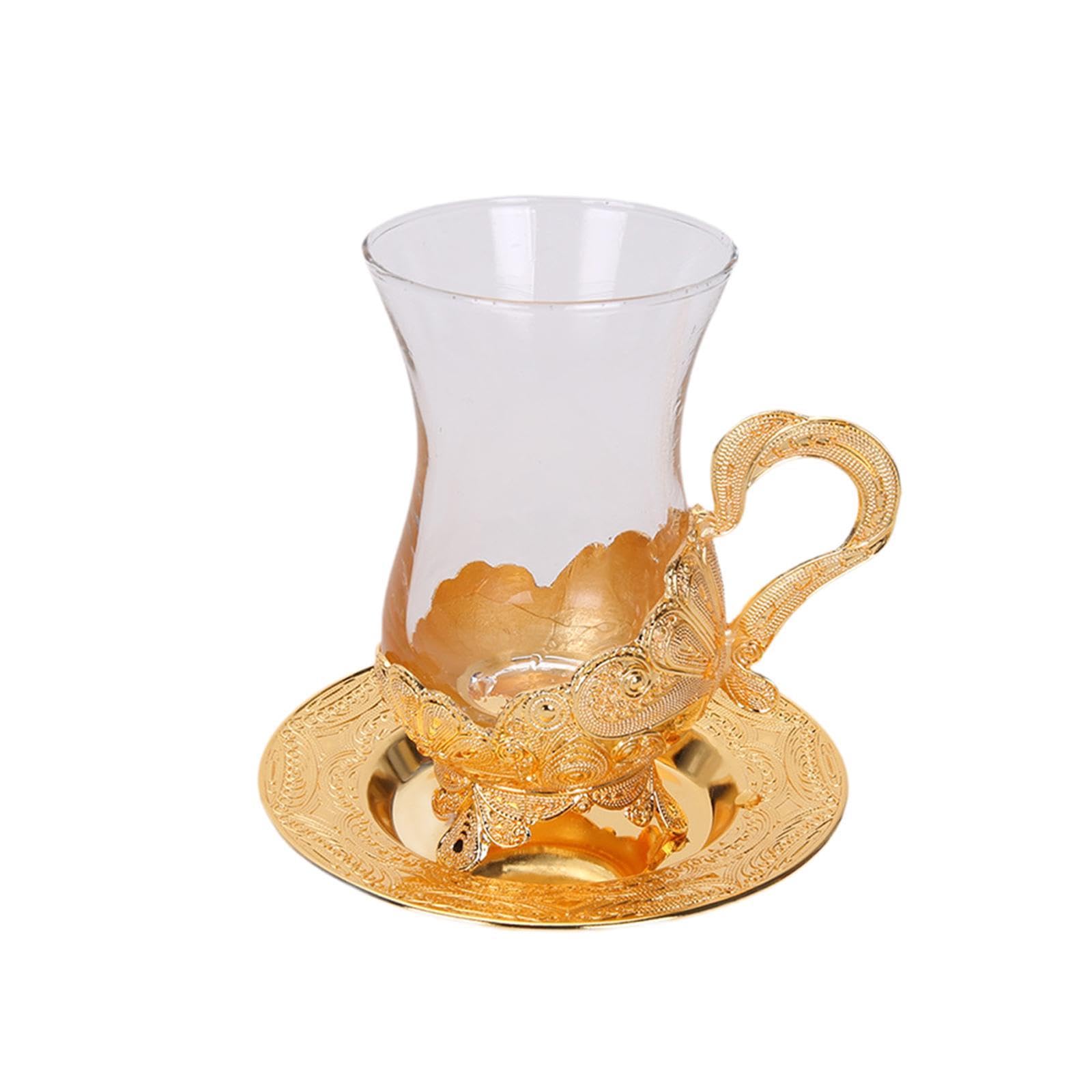 Verre à café pour fête et restaurant avec soucoupe fleurie cuisine