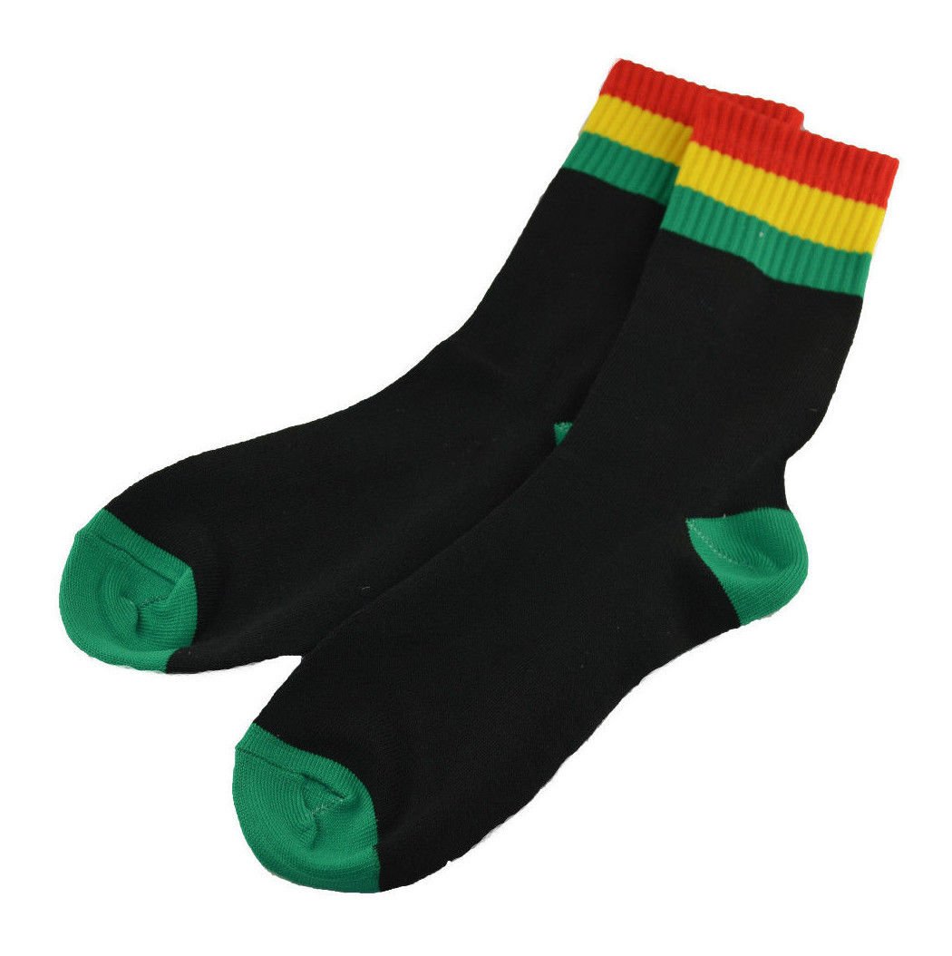 NaytSock Rasta Black Red Yellow Green 2pairs, Black Red Yellow Green, One size