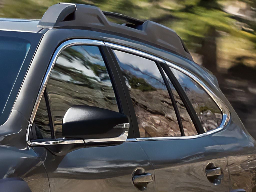 Rvinyl Pillar Post Pre Cut Window Trim Kits in Matte Black Compatible with Subaru Outback 2020-2024 - Adhesive Backs