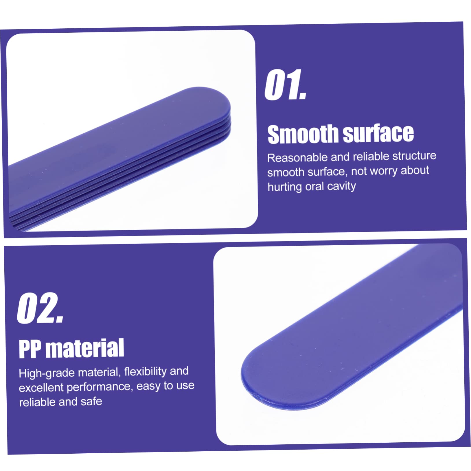 125 pièces spatule PP abaisseurs en Plastique remuer bâtons en Bois bâtons de Cire Lames bâton résine Artisanat dépresseurs dentaires Dispositif inférieur Majeur(Dark Bluex5pcs)