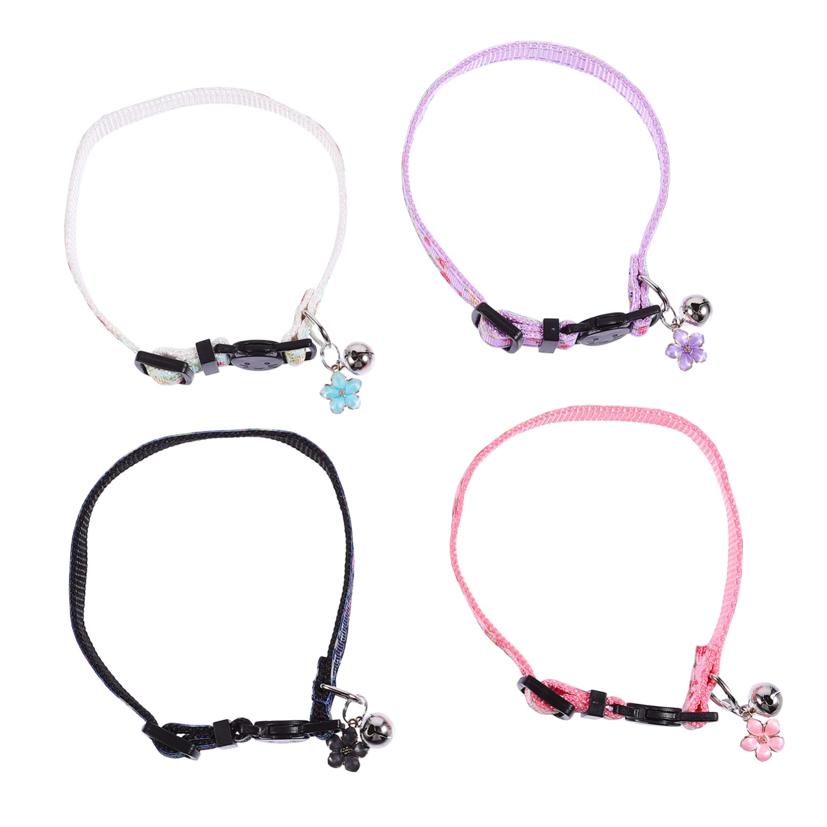 Yardwe 3 Juegos De Collares para Mascotas Diseño De Flores para Gatitos Y Gatos Decoración para El Cuello Ajustables Y Transpirables para Uso Diario Y Fiestas 4 Unidades X 3