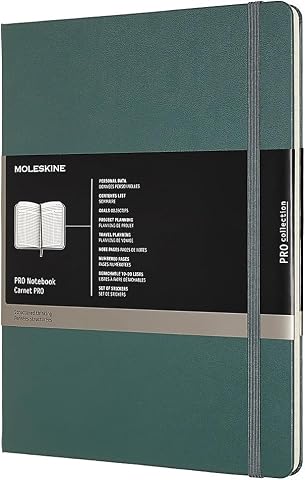Moleskine Pro Notebook Profesyonel Çalışma Not Defteri (Elastik Kilitli Sert Kapak, Ekstra Büyük 19 x 25 cm, 192 Sayfa) Orman Yeşili