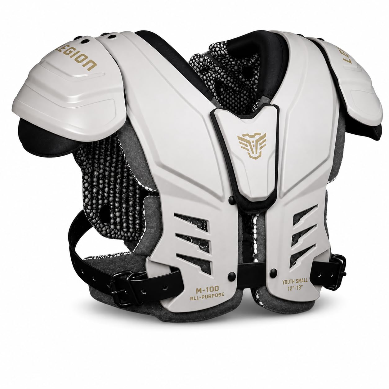 Photo 1 of Legion Youth Football Shoulder Pads, Patents Pending, Lightweight, Optimized Mobility, Enhanced Impact Protection, Industry-Best Ventilation and Cooling (M-100, X-Large)