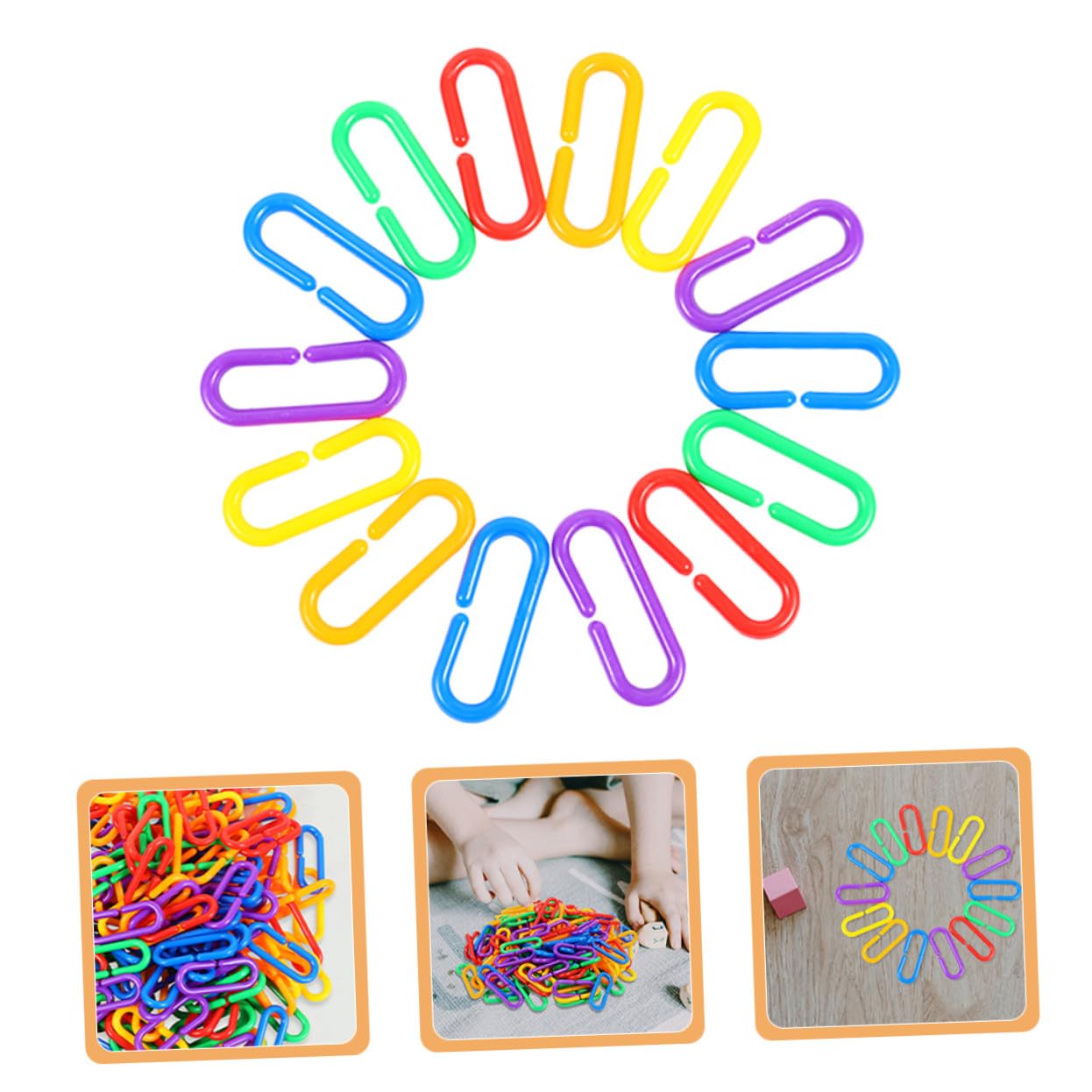 Hemobllo Giocattolo Educativo per Ragazzo Ragazza Catena Geometrica in Plastica 360 Pezzi, Design Creativo Portatile per Asilo e Uso Domestico