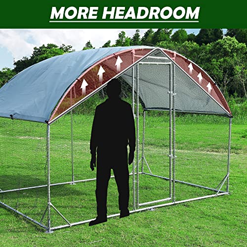 image for Betterhood Large Metal Chicken Coop Round Top Upgrade Tri-Supporting W