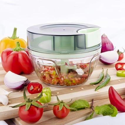 Raseshwar Handy and Compact Chopper Pro Mini with 3 Steel Blade with Pull Cord Technology Chopper - Multicolor (450 ml - PRO Mini Chopper)