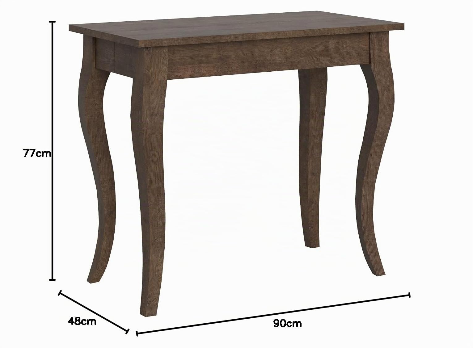 Itamoby, Consolle Allungabile Olanda in Legno Noce L.90 X P.48 X H.77 (Allungabile Fino a 308 cm)