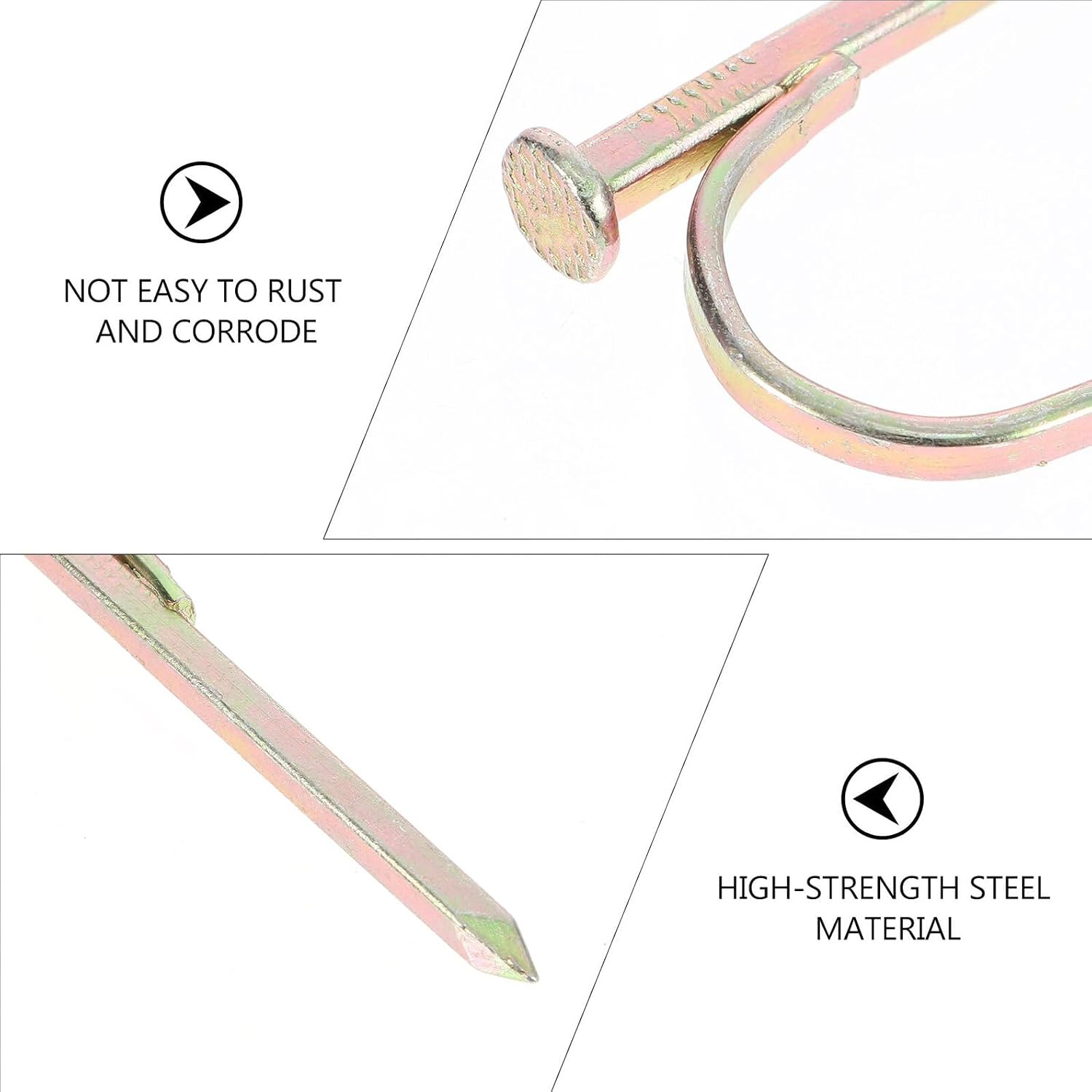 Cabilock 20pcs Water Pipe Fixed Stakes Clamp Hooks Garden Hose Holder Steel Nail Fasteners for Outdoor Water Pipe Routing