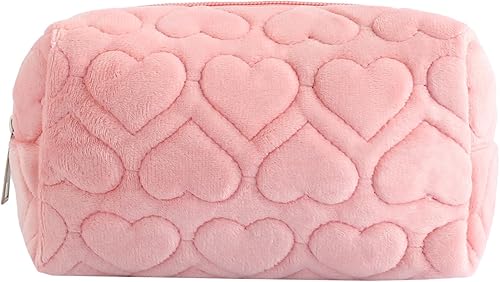 LYDZTION Bolsa de maquillaje de felpa para mujer, bolsa de cosméticos con cremallera, grande, color sólido, bolsa de aseo de viaje, bolsa de aseo de disponible en Yaxa Colombia