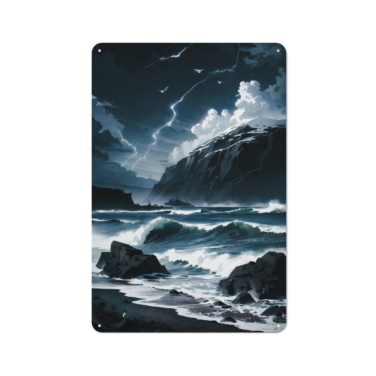 Junmoney Icelandic Tempest Tin Wall Plaque 30X20cm With For Studio Or Craft Room, For Cooler-Season Styling In Studio And Craft Room