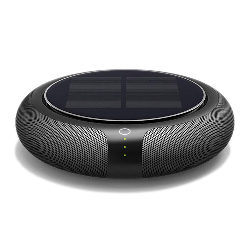 HONGBI Purificador de Aire Portátil con Filtro HEPA Verdadero,USB Filtro,Aromaterapia,Energía Solar,Eliminar Polvo, Polen, Humo,Olor,Bacterias Negro(Solar y USB) 15.5x3.8cm