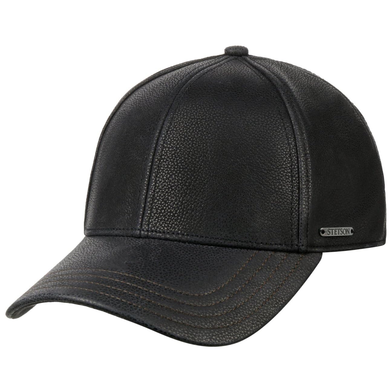 Stetson Cappellino con Paraorecchie Cowhide Donna/Uomo - Berretto in Pelle Baseball Visiera, paraorecchie, Fodera Inverno Autunno/Inverno