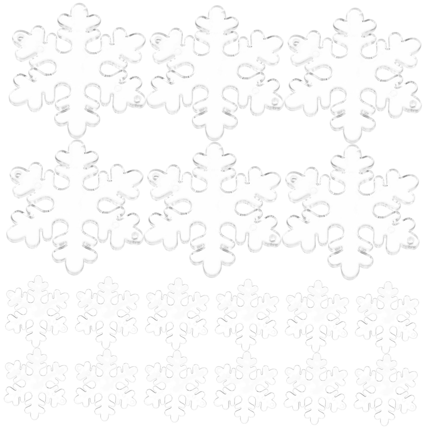 Alipis 500 Pièces Flocon De Neige Transparent Pendentifs d'arbre De Noël Décor De Flocon De Neige Suspendu De Noël Ornements Clairs De De e Ornement d'arbre De Acrylique