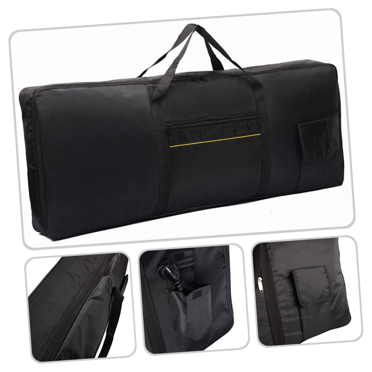 Toddmomy Borsa Tracolla Regolabile Porta Tastiera Elettronica 61 Tasti Oxford Elegante e Funzionale Nero per Viaggio