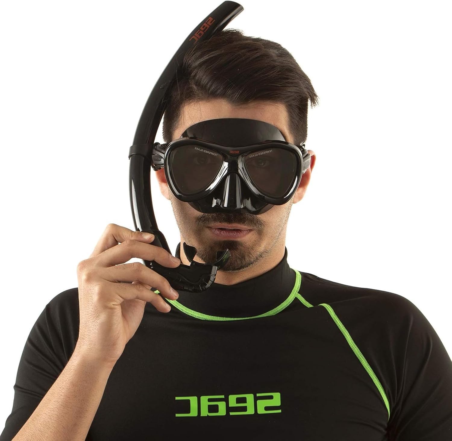 Seac Top Flex Foldable Snorkel for Diving, Snorkelling, Freediving and Spearfishing, Unisex - Adult, Black, Standard