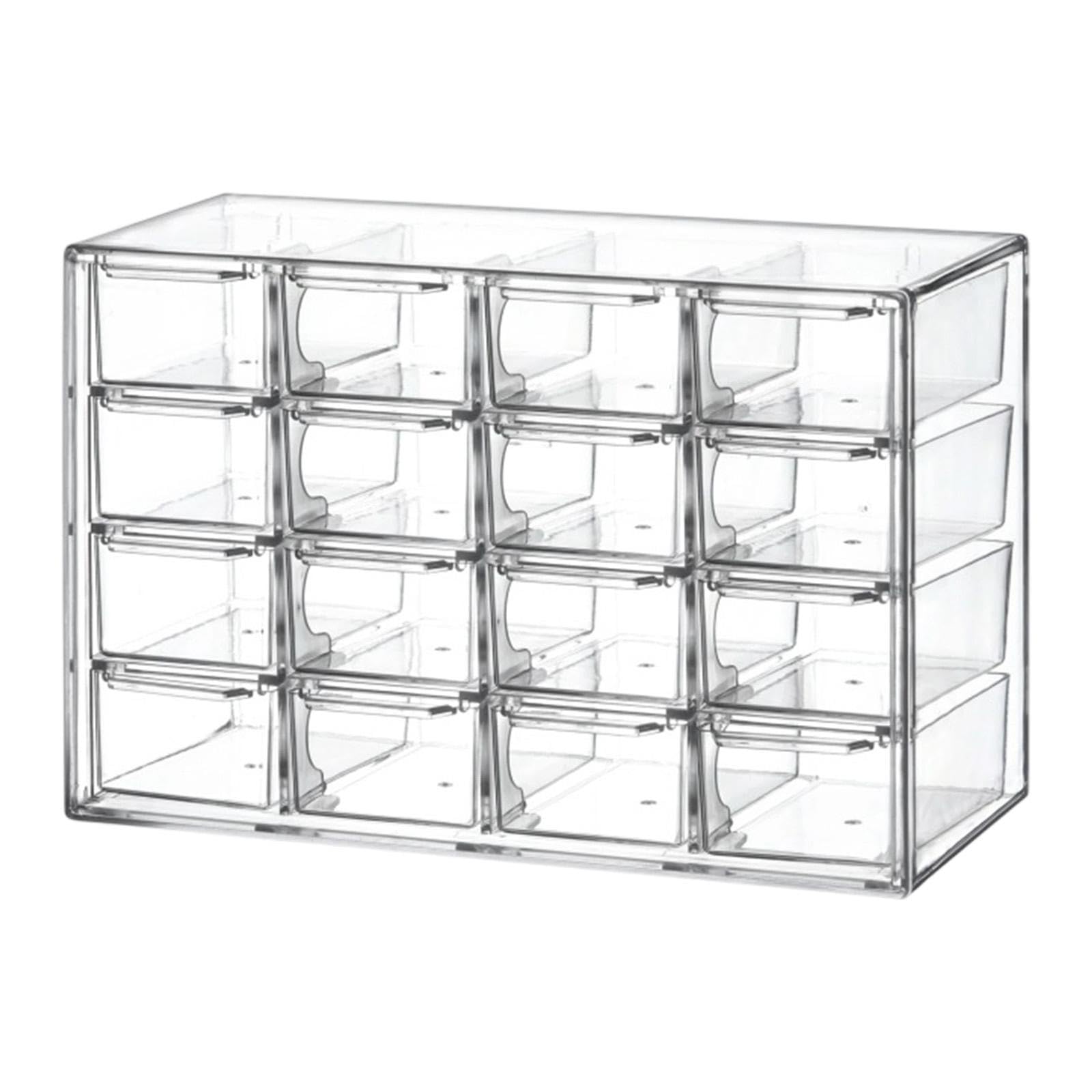 Boîte cosmétiques transparente pour coiffeuse et bureau épuré
