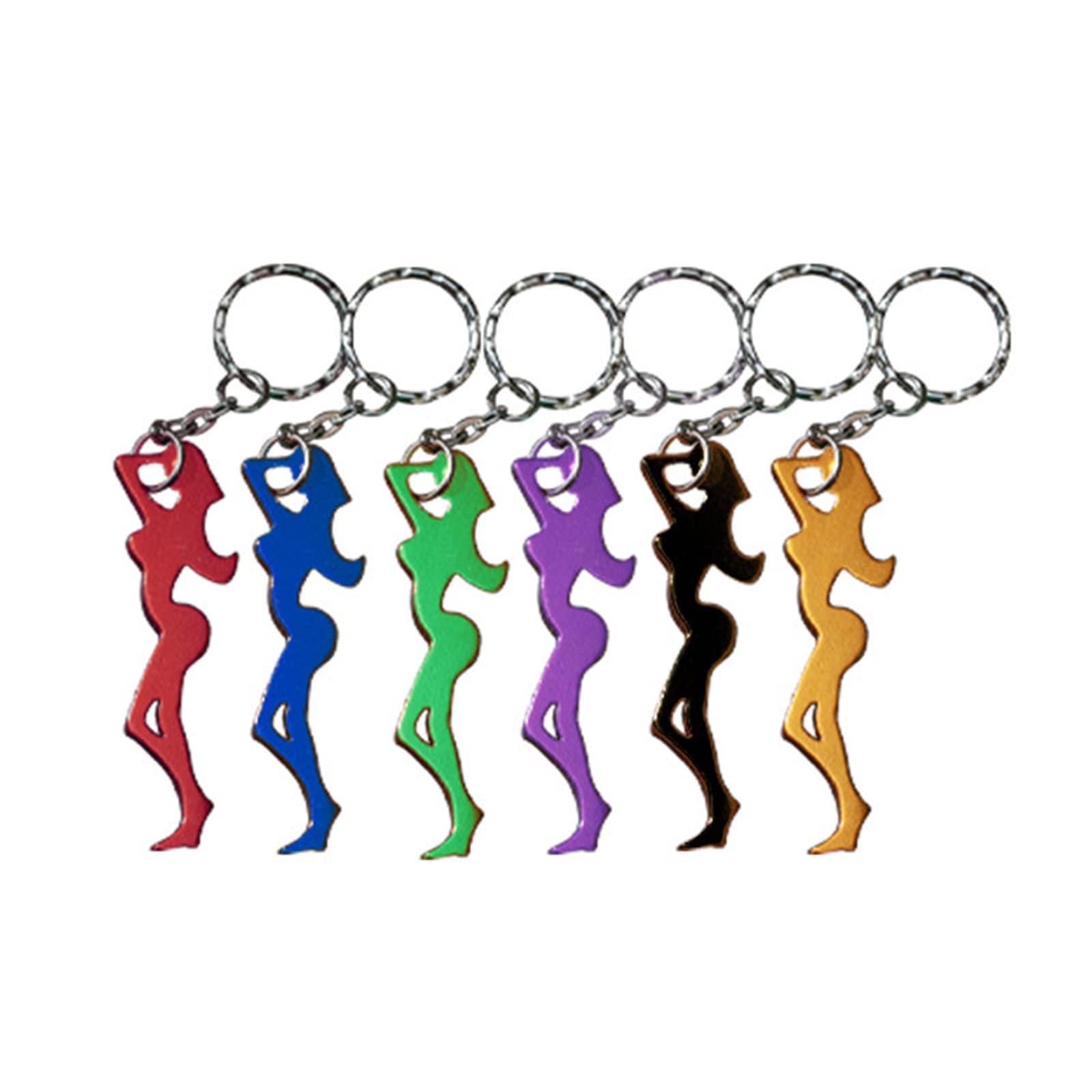 Buxuaaaa 6PCS Colorful Bottle Openers Metal Keychain Bottle Opener Beverage Opener for Men, Women Small and Practical Keychain for Men Women Party Favor Cute Bulk Small