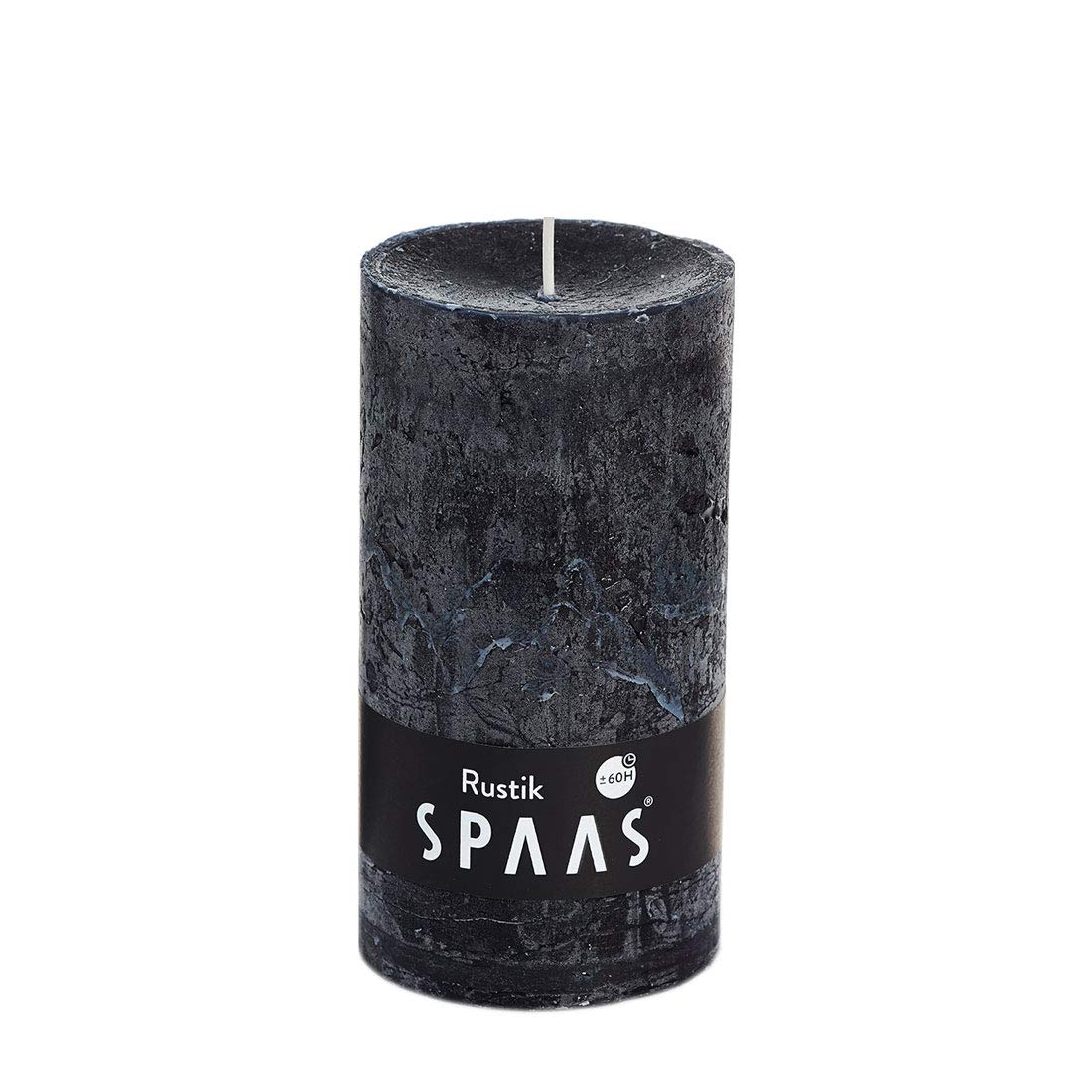 Spaas 6 Velas rústicas sin Perfume 70/130 mm, ± 60 Horas, Color Negro