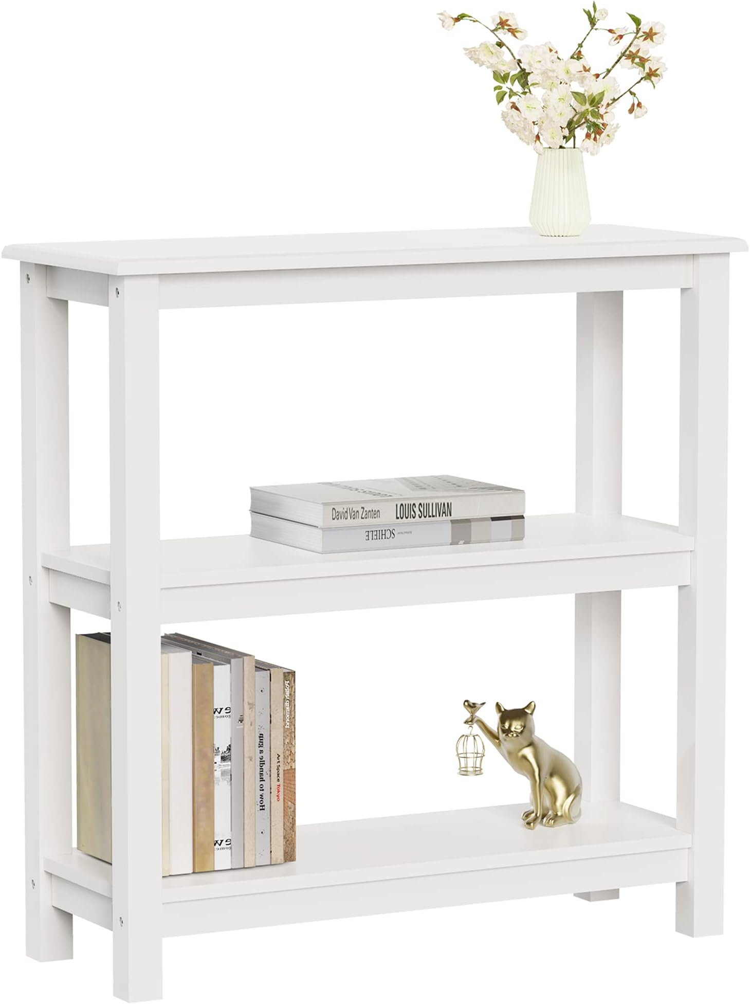 Table Console Avec Tiroirs FAVOOSTY - 101x29.5x76.5 Cm, 3 Tiroirs, étagères, Pour Entrée Ou Salon