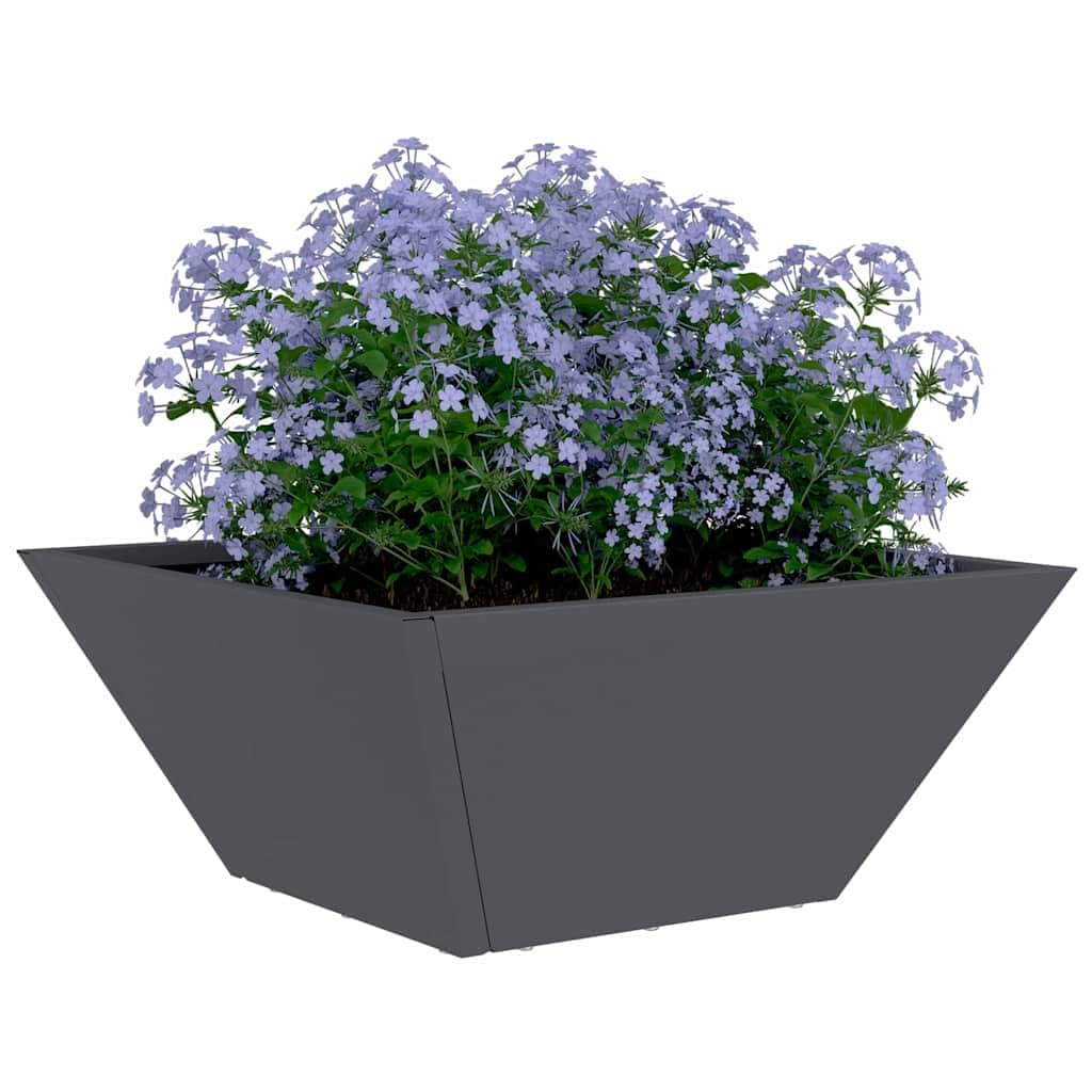 Doniczka ogrodowa metalowa 5 sztuk Antracyt 35x35x15 cm nowoczesna stalowa skrzynia na kwiaty taras balkon trapezowa donica zewnetrzna zestaw