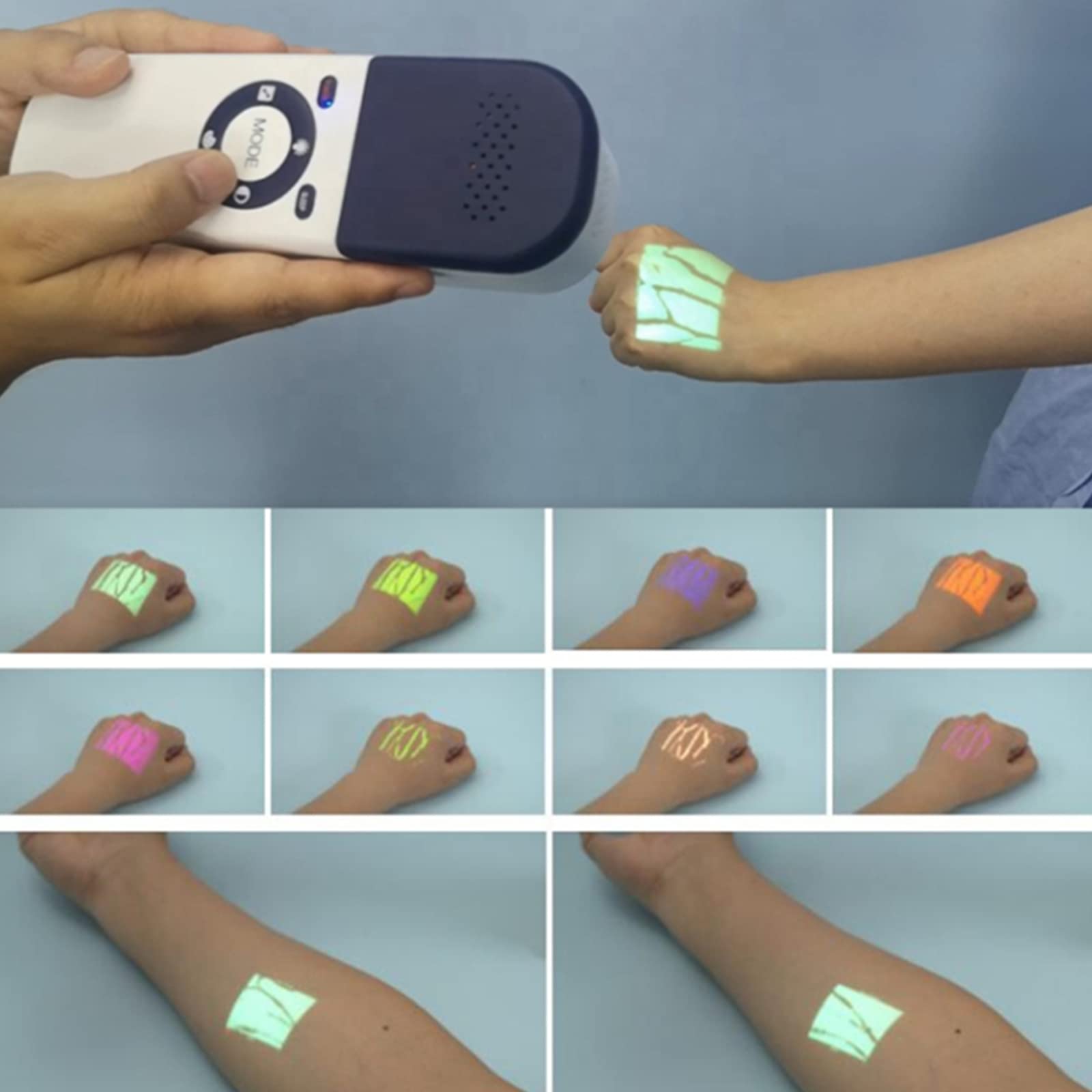 Visualizzatore portatile per vene, localizzatore di vene a infrarossi, con 7 colori, luci di visualizzazione per infermieri, medici, infermieri, anziani e bambini