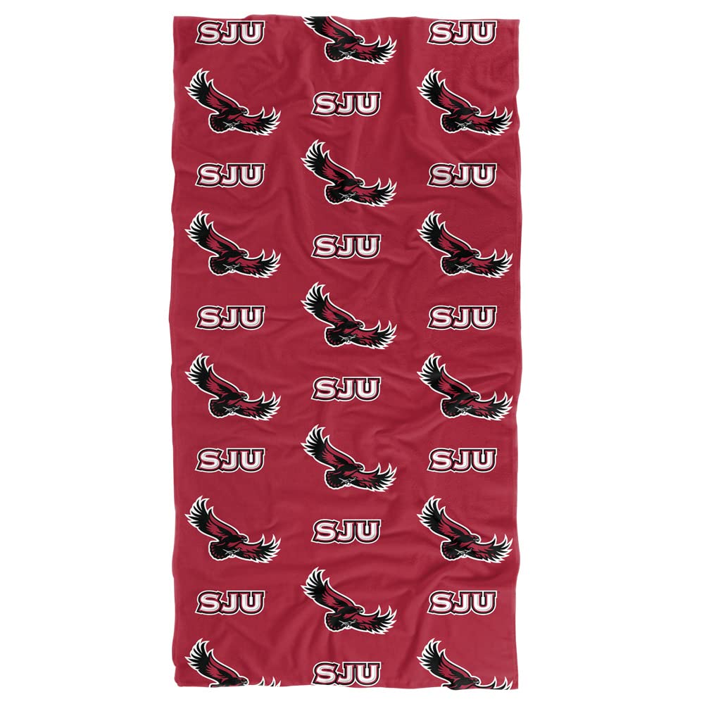 LOGOVISION Saint Josephs University Beach Towel/Bath Towel, 30"x60" Logo Pattern