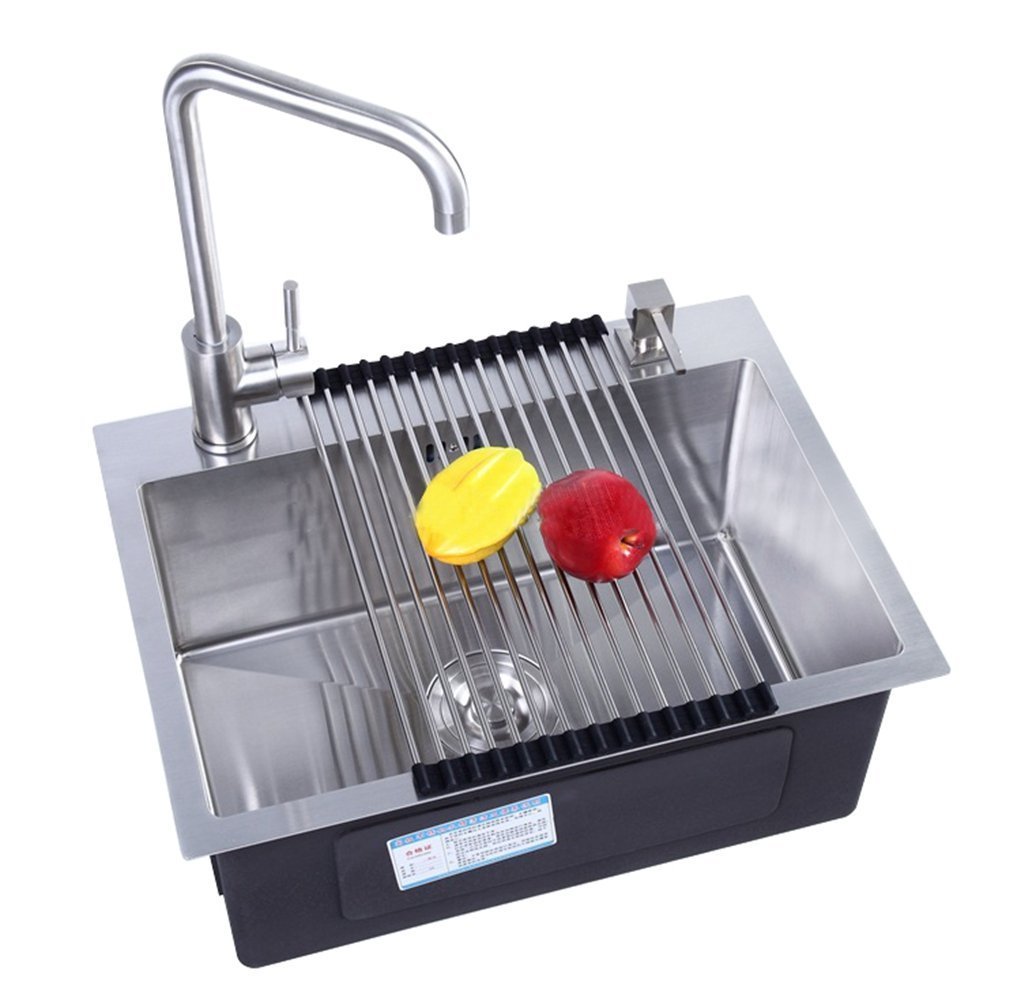 Égouttoir à Vaisselle Pour évier, Réglable 65-85 Cm, égouttoir à Vaisselle De Cuisine En Acier Inoxydable Avec Support Pour Planche à Découper, Panier | Leroy Merlin