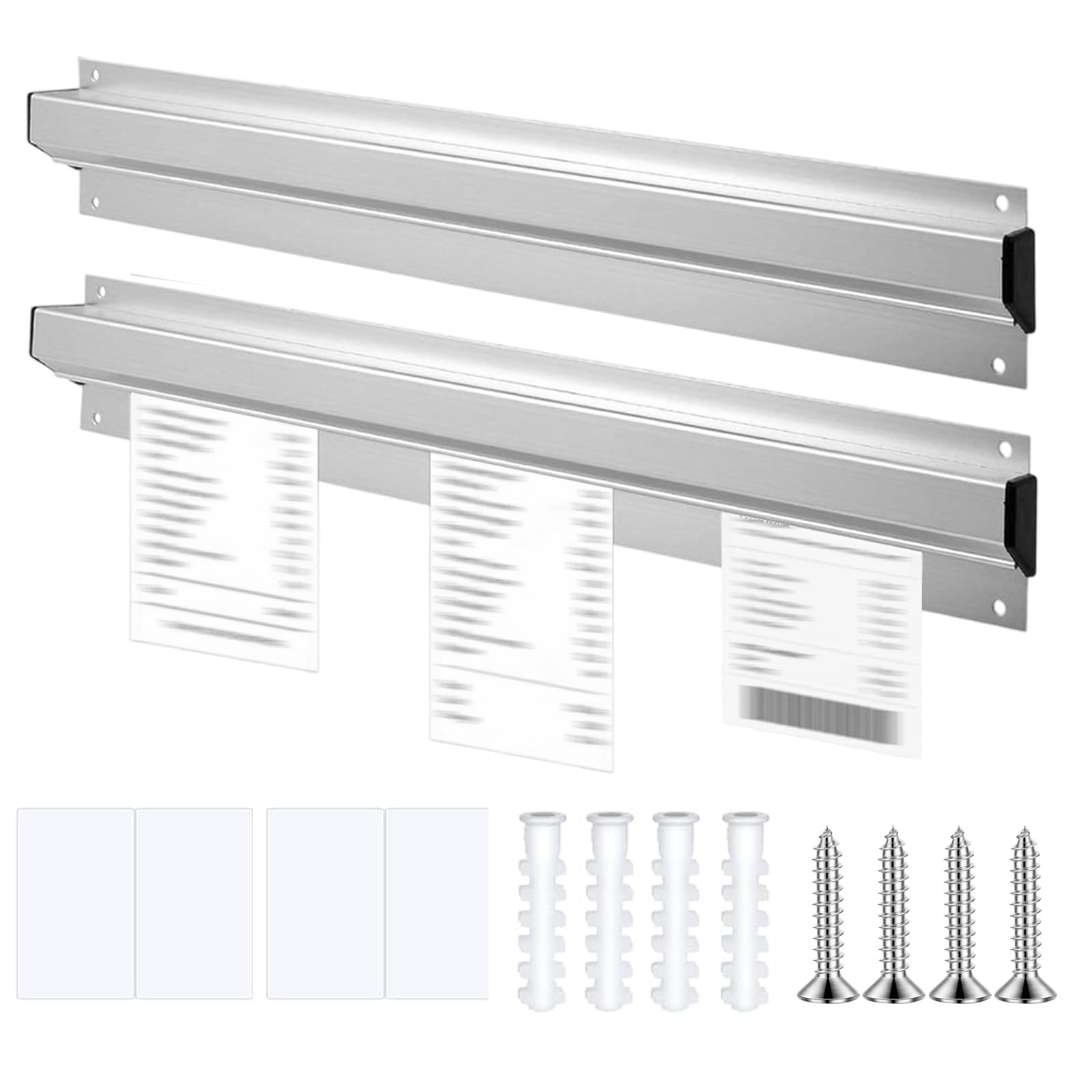 2pcs Kot Holder For Restaurant, Tab Grabber Ticket Holder 30cm, Restaurant Accessories, Aluminium Kitchen Order Rail Wall Mounted Receipt Holder With Screws, Adhesive & Expansion Plugs-picture-26