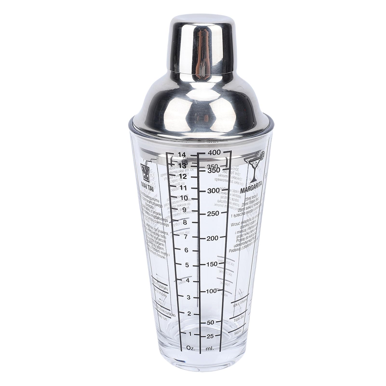 Shaker à boisson étanche en verre gradué pour doser vos cocktails