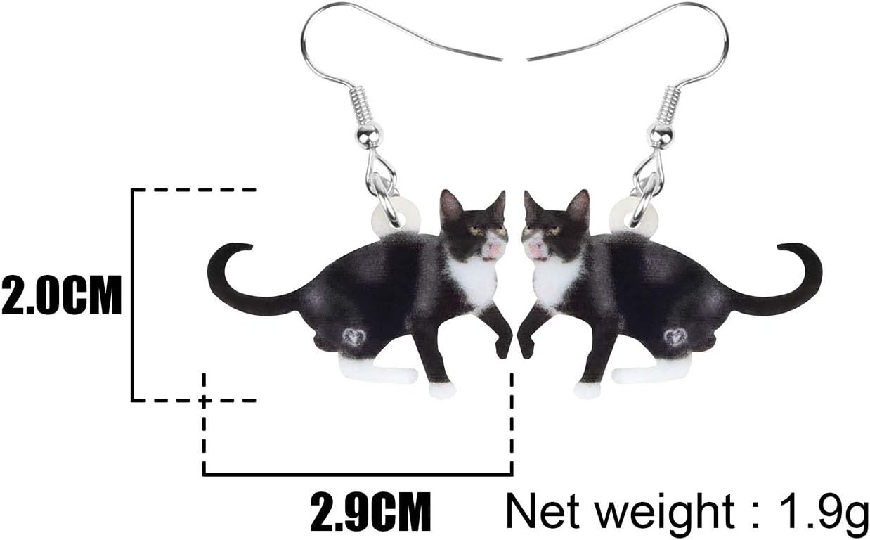 Bonsny Drop Dangle Sweet Black Cats Earrings Gift Pets Pattern Fashion Jewelry For Women - Image 5