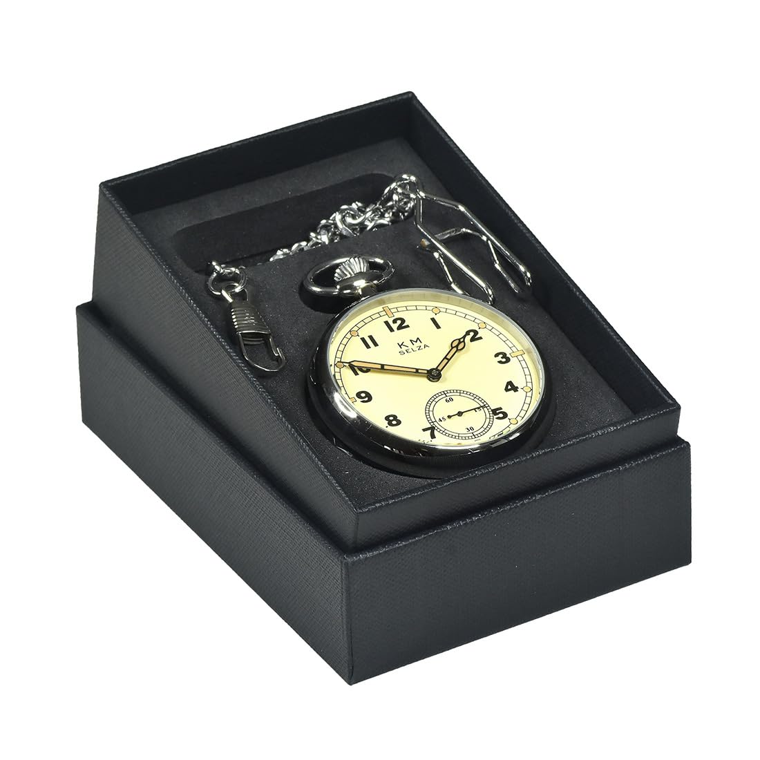 MWC Selza WW2 Pattern Meccanico Acciaio Crema Orologio Tasca Uomo