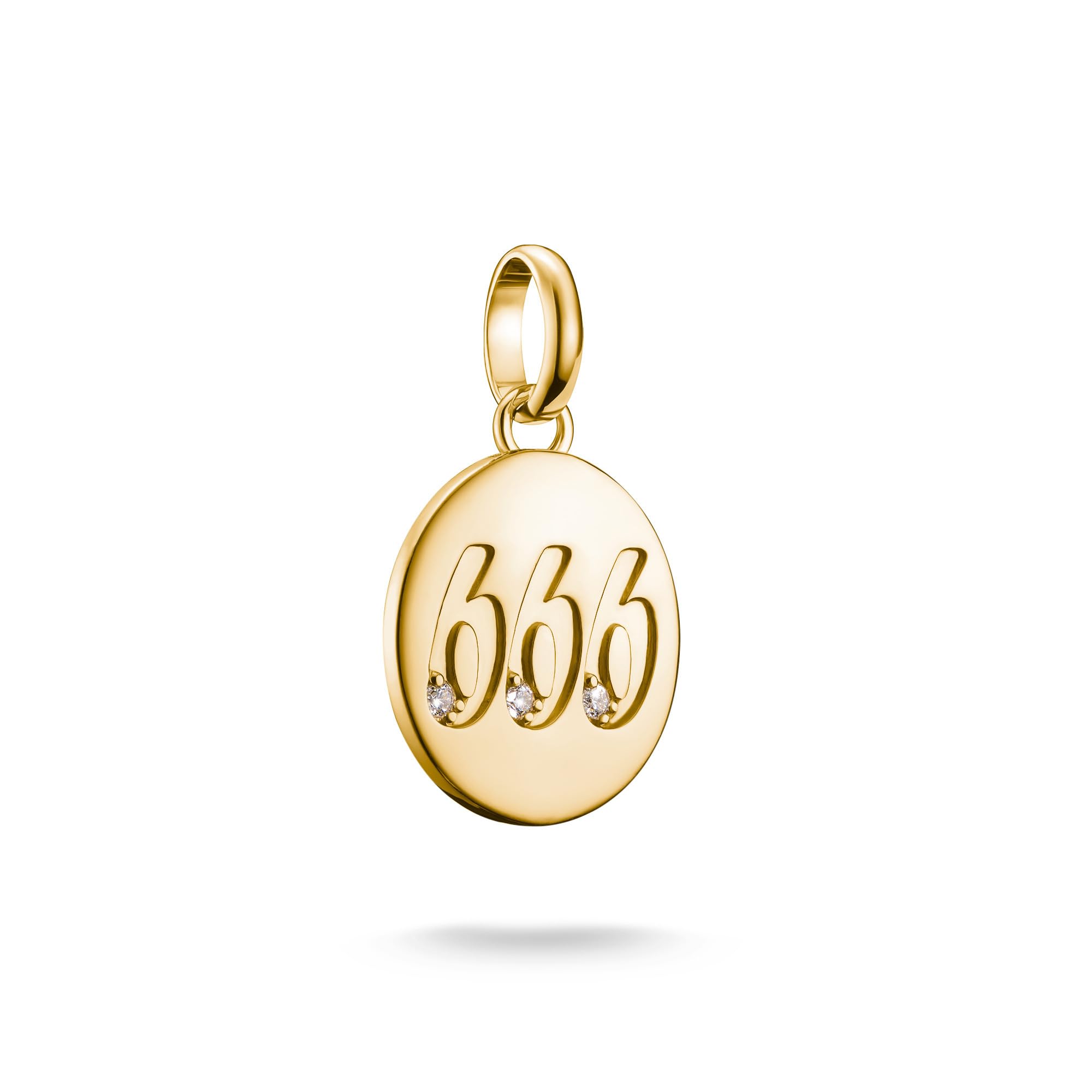 Thomas Sabo Charm Club Charming Connect Unisex White/Gold Plated Angel Number 666 With Stones Charm Cc1253-414-14