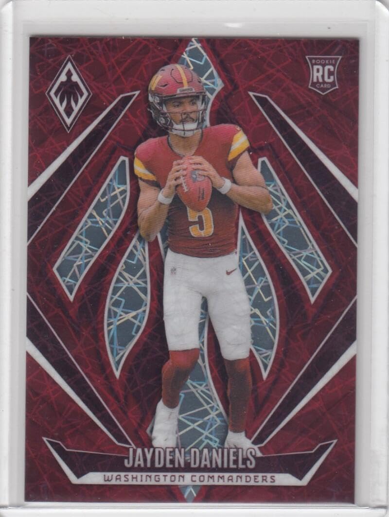 Football Trading Card 2024 Panini Phoenix Red Lazer #198 Jayden Daniels EX/NM RC Rookie 123/199 Commanders