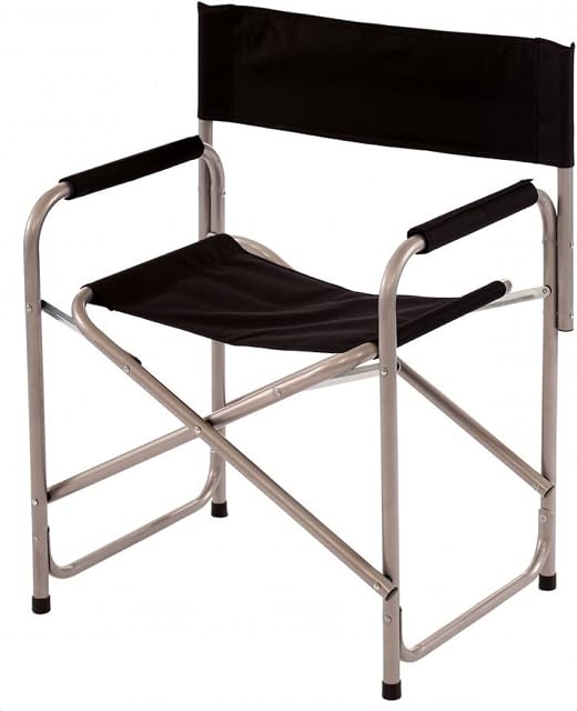 Oypla Lightweight Frame Folding Portable Black Outdoor Camping Directors Chair