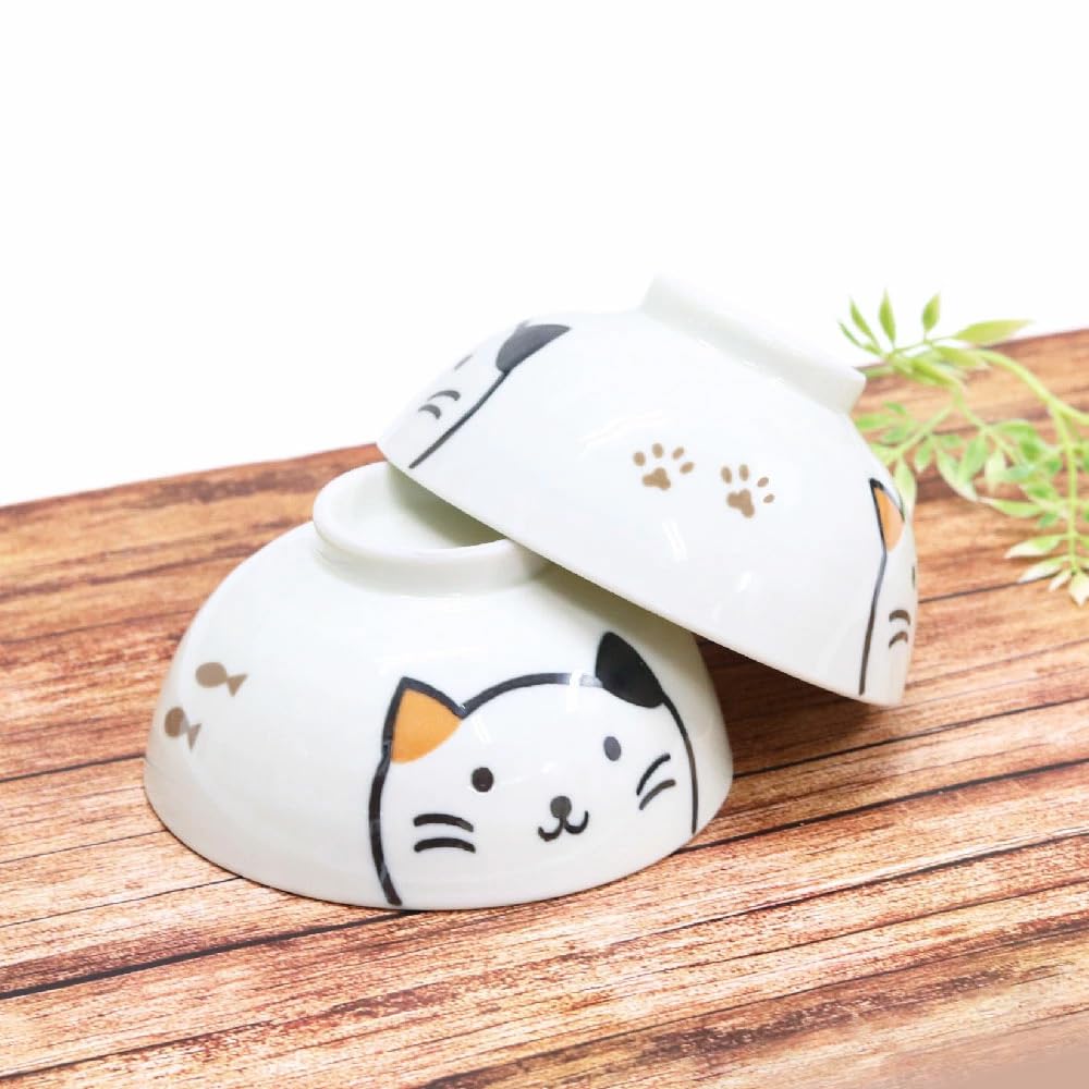 Amazon｜田中箸店 みけねこ 軽量 茶椀 美濃焼 電子レンジ対応 食洗機