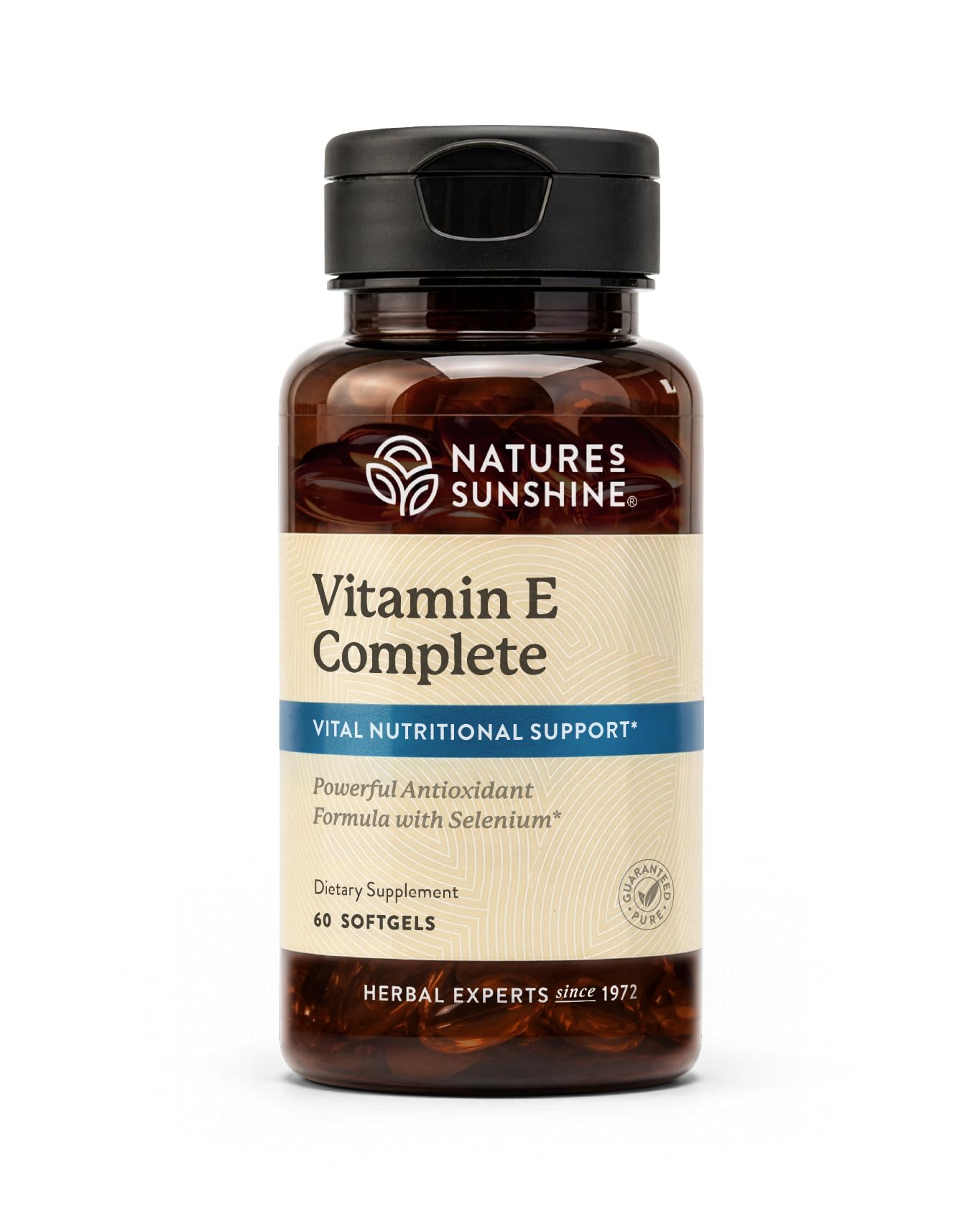 Nature's Sunshine Vitamin E Complete w/ Selenium, 60 Softgels |Powerful Antioxidant Supplement with Selenium and all Eight Molecules in the Vitamin E Family