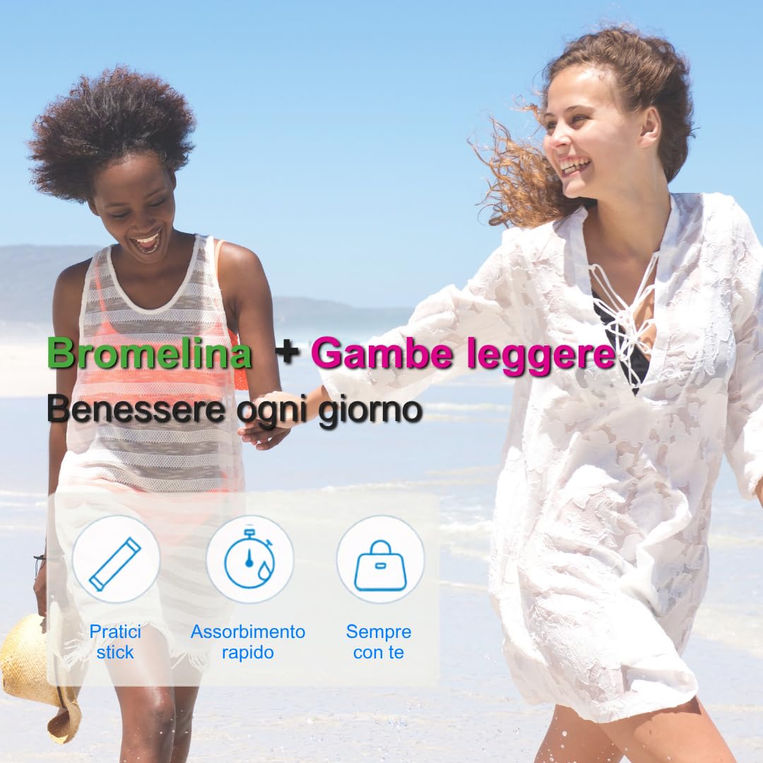 Routine Gambe Leggere – Bromelina 2500 GDU per Stick + Gambe Leggere con Vite Rossa – 40 Stick Gel Made in Italy