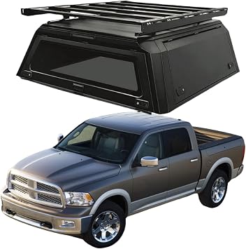 Truck Topper Pickup Waterproof T Steel Car Truck Canopy Hardtop Rack On Top Pickup Camper Shells Bed Hard Top Compatible for Dodge Ram 1500/2500