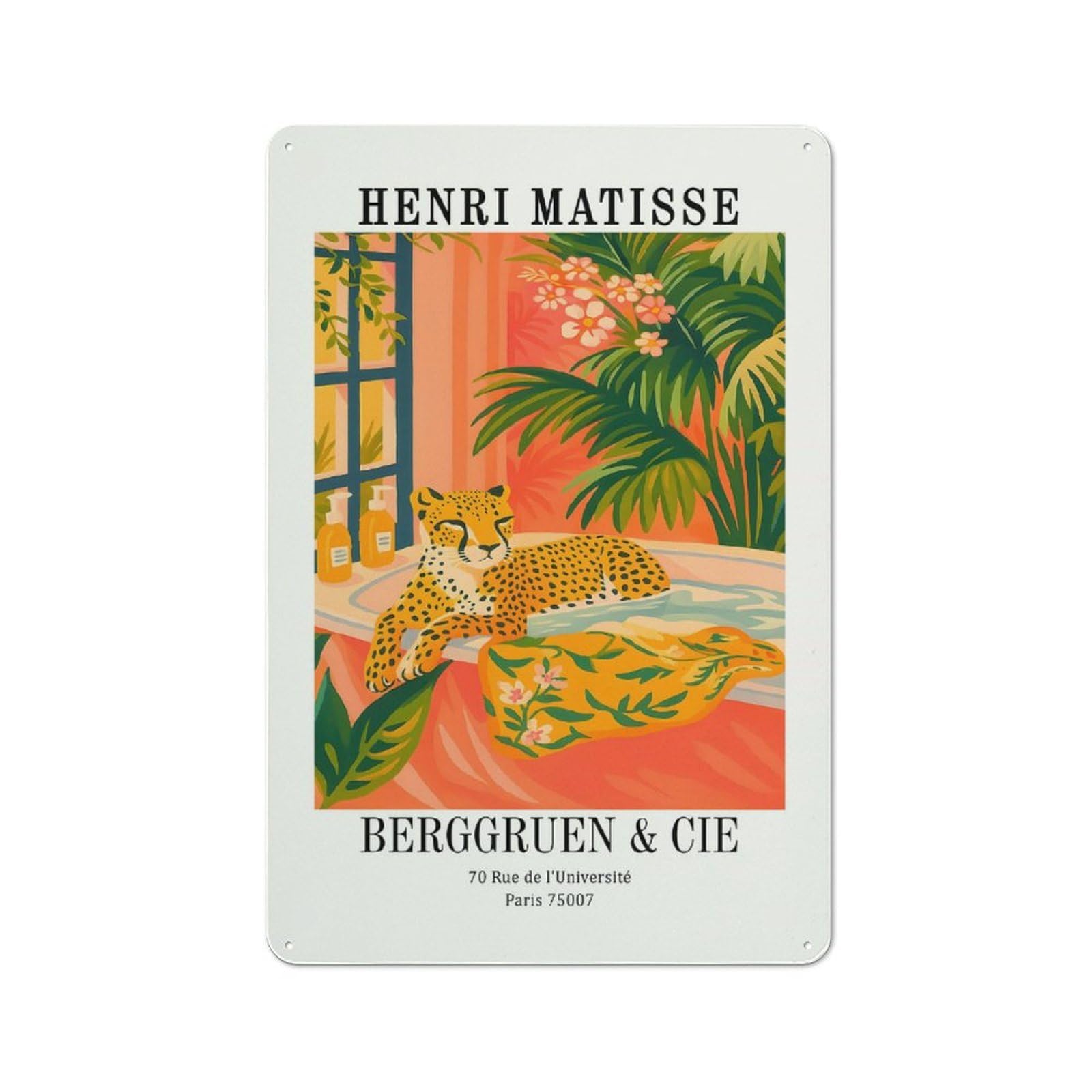 Henri Matisse Berggrruen & Cie Retro Metal Wall Decor 30x20cm, Metal Sign for Bar, Kitchen, Garage Or Games Room