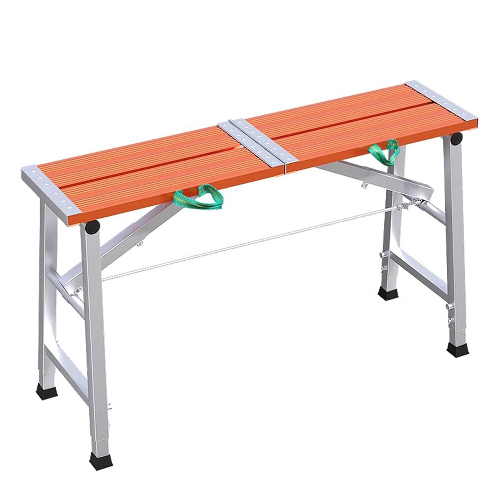 Plataforma de trabajo plegable ajustable – Banco de escalera portátil, capacidad de 300 kg, acero al carbono, altura ajustable multiusos para uso doméstico y profesional