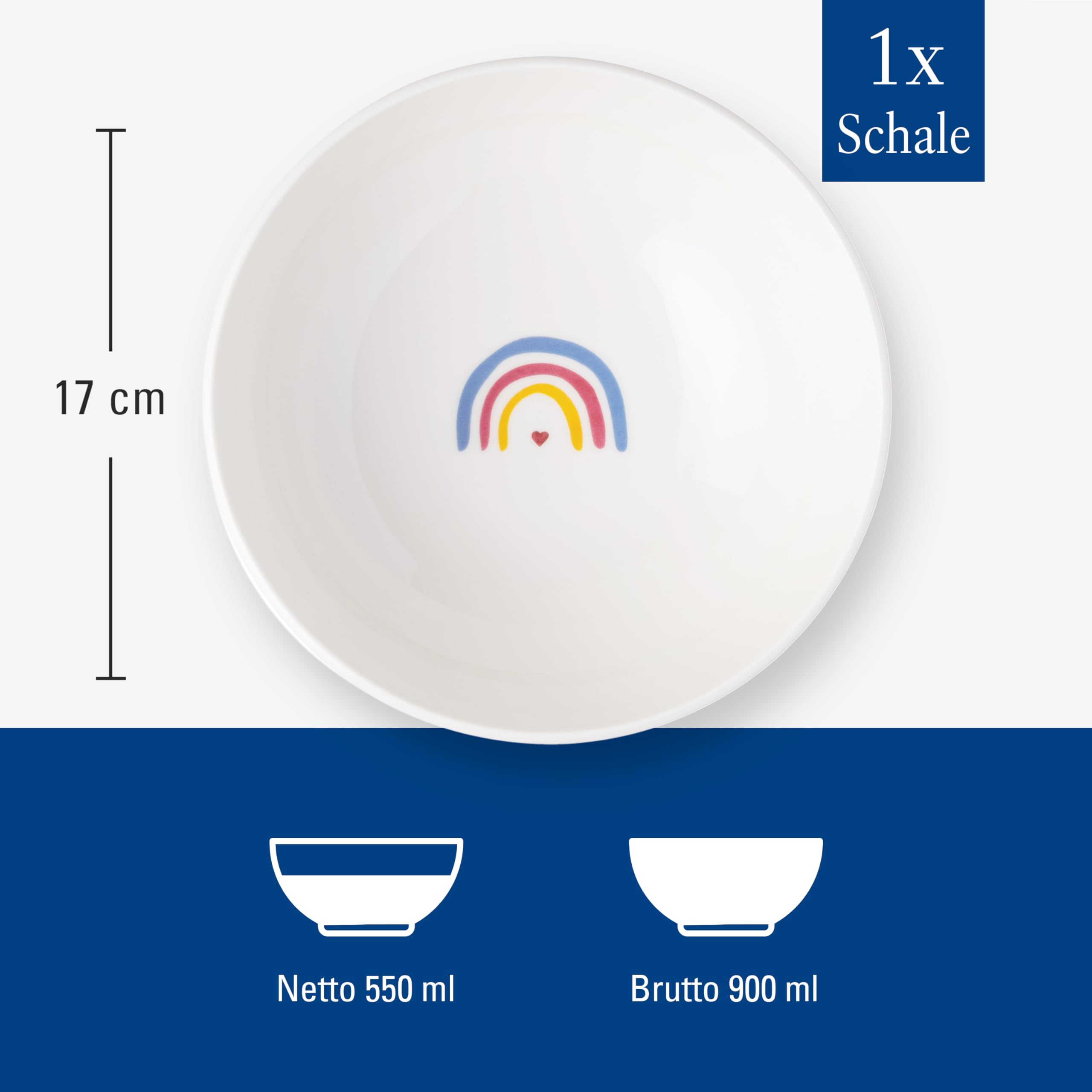 Villeroy & Boch – With Love miseczka do musli Be Happy, miseczka do musli, zup, sałatek, zup ramen lub deserów wykonana z porcelany Premium, można myć w zmywarce i używać w kuchence mikrofalowej