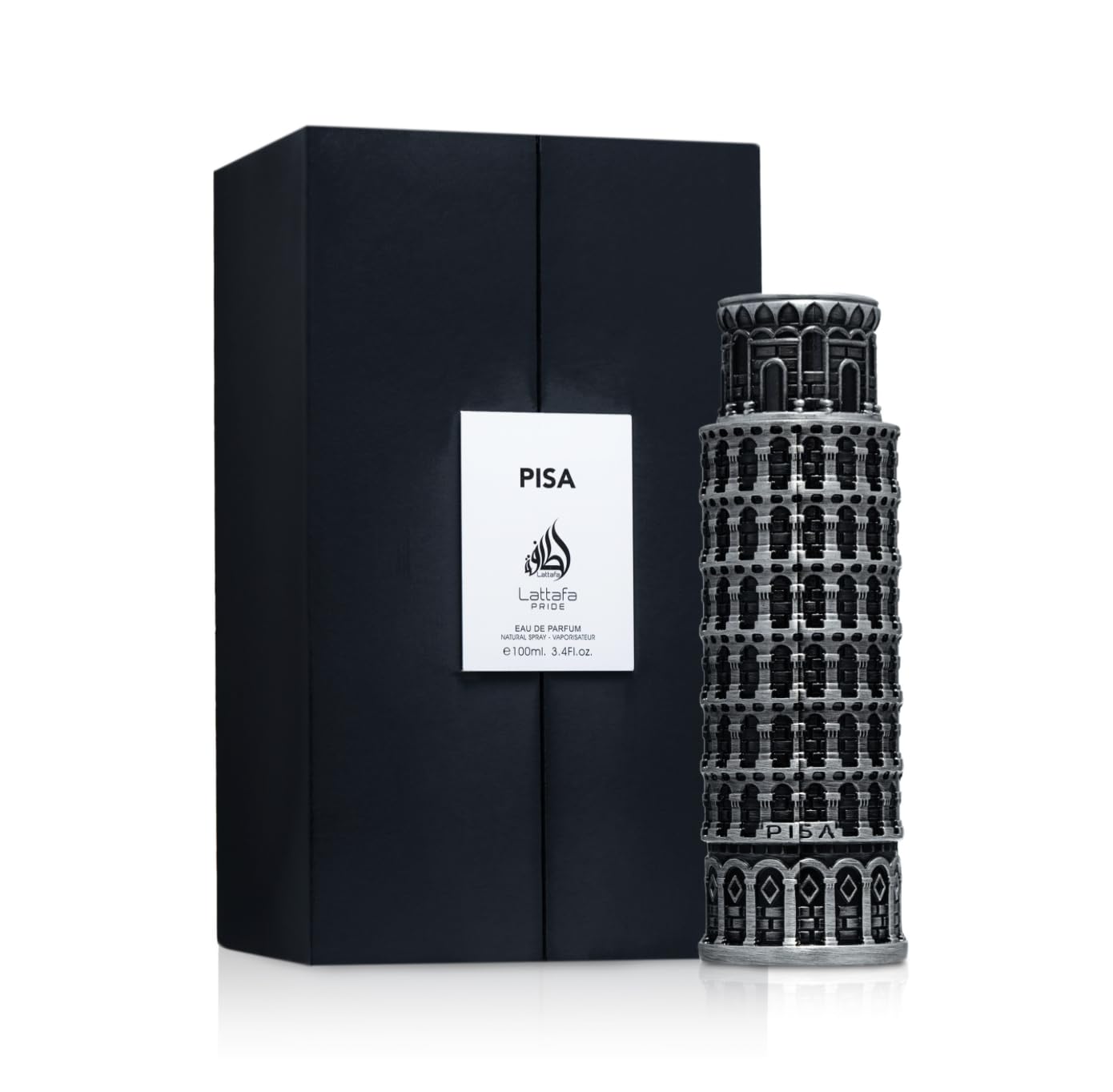 Pisa Original Eau de Parfum, 100 ml, arabisches Parfüm für Herren, lange Haltbarkeit, inklusive nachfüllbarem Zerstäuber, 5 ml, Zitrusholz, elegant und langlebig