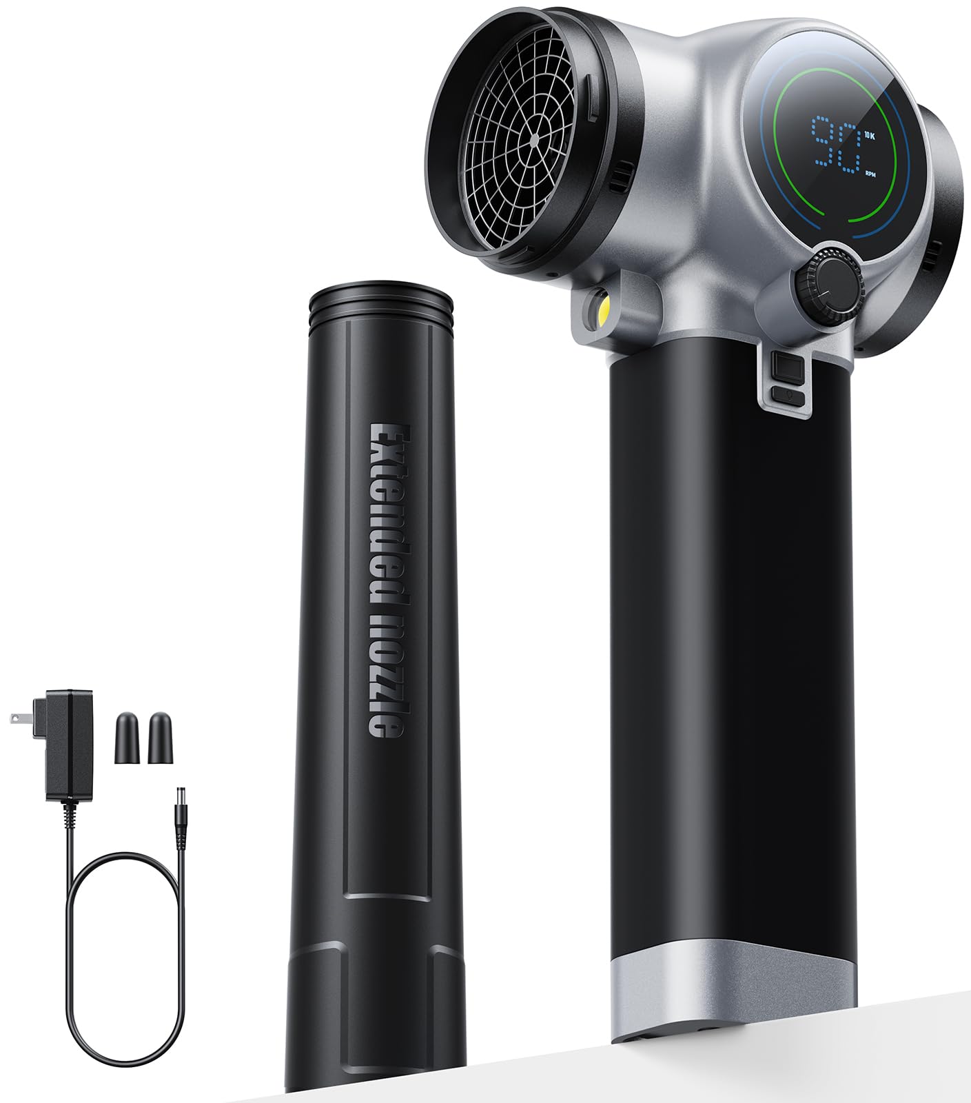 Electric Leaf Blower Cordless, 900,000 RPM, Extended Nozzle, Lightweight Handheld Design, Adjustable Wind Speed, Including Turbo Mode, Portable Grass Blower for Yard, Patio & Outdoor Use